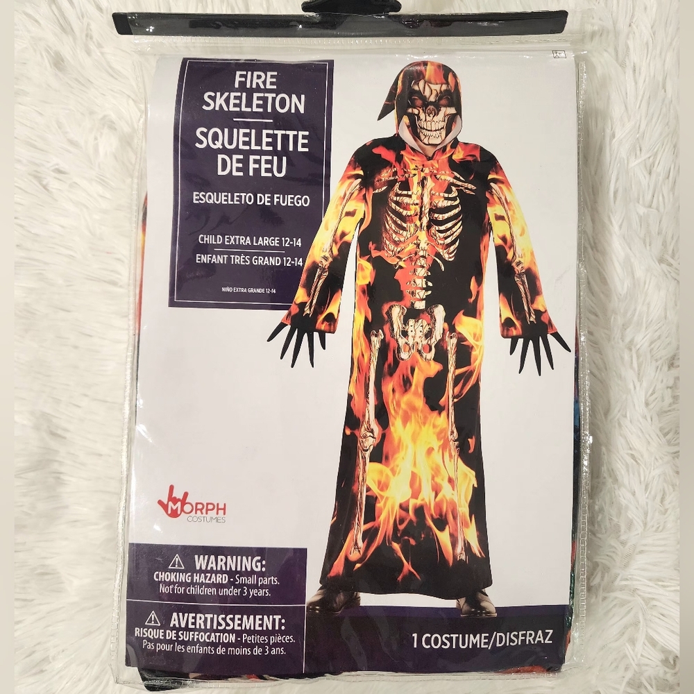 Fire Skeleton Kids Halloween Costume - XLarge (12-14)